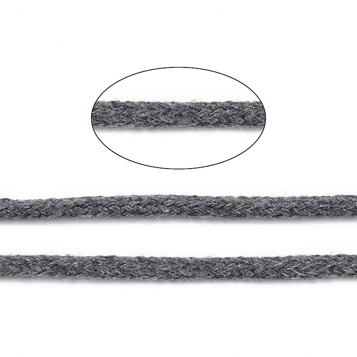 Rola ata Macrame din bumbac, grosime 3mm, rola de aprox. 100m - gri
