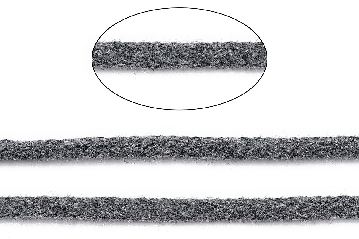 Rola ata Macrame din bumbac, grosime 3mm, rola de aprox. 100m - gri