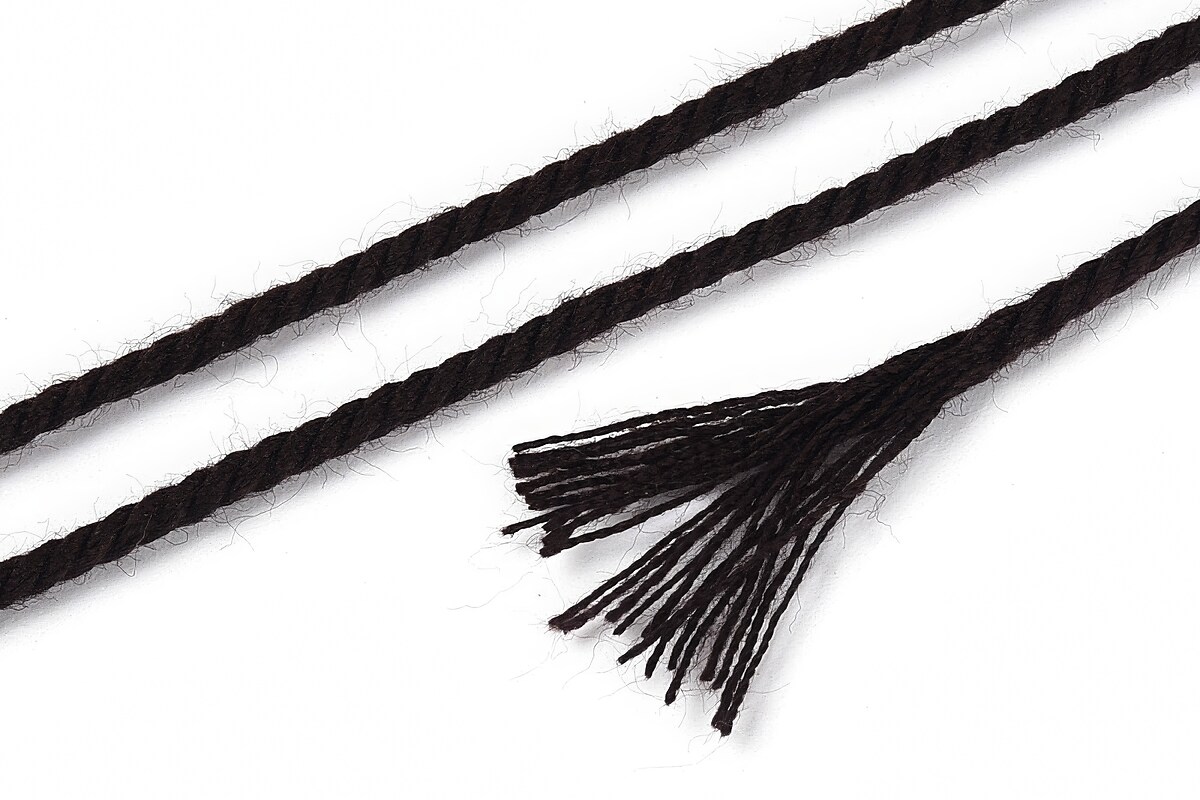 Rola ata Macrame din bumbac, grosime 1,5mm, rola de aprox. 22m - maro inchis