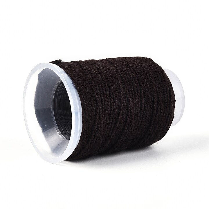 Rola ata Macrame din bumbac, grosime 1,5mm, rola de aprox. 22m - maro inchis