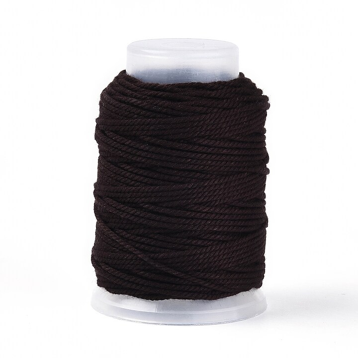 Rola ata Macrame din bumbac, grosime 1,5mm, rola de aprox. 22m - maro inchis