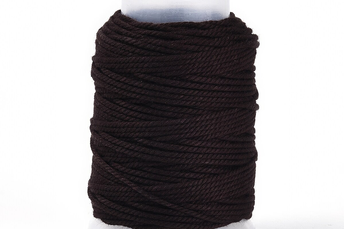 Rola ata Macrame din bumbac, grosime 1,5mm, rola de aprox. 22m - maro inchis