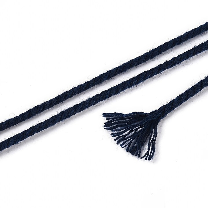 Rola ata Macrame din bumbac, grosime 1,5mm, rola de aprox. 22m - albastru inchis