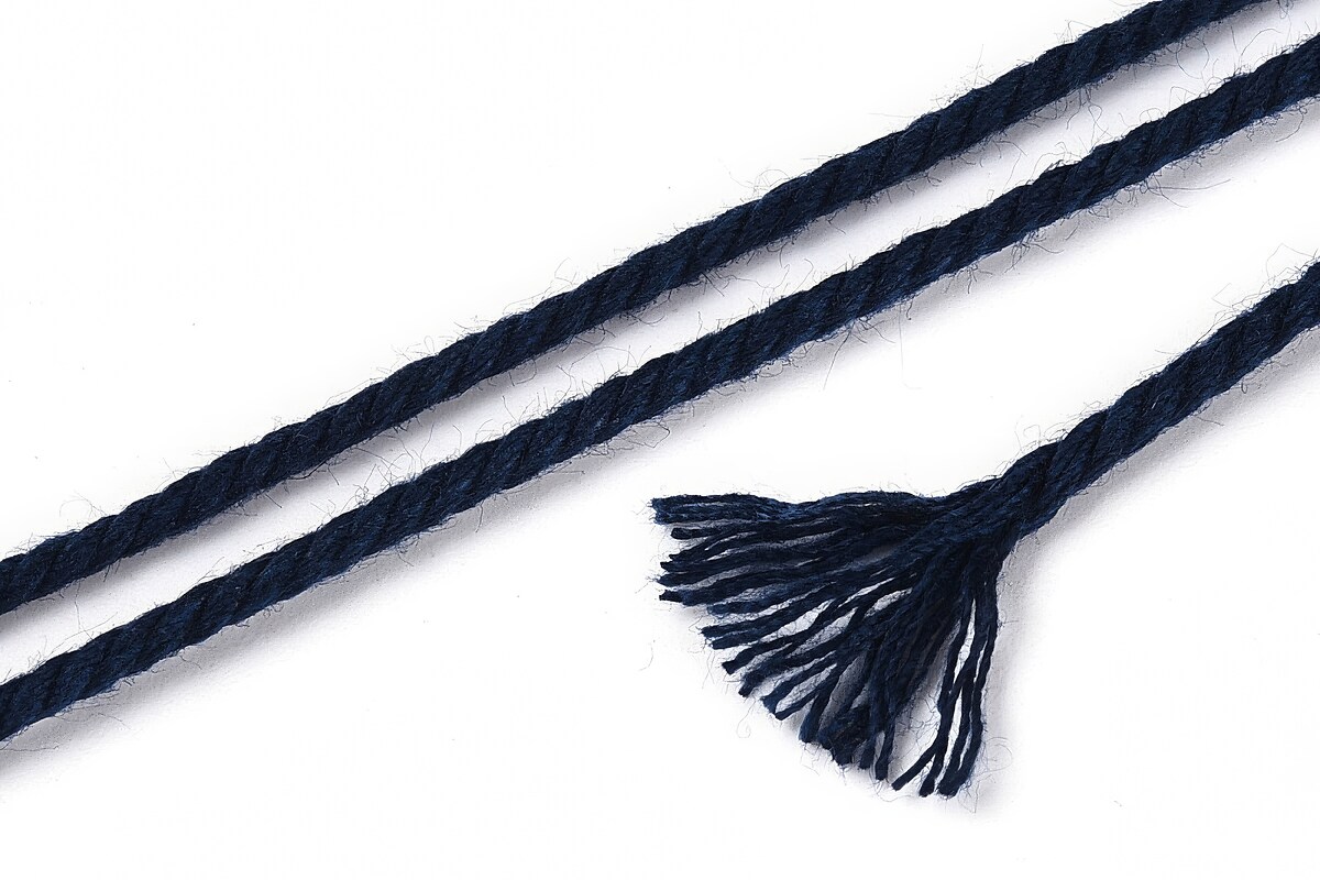 Rola ata Macrame din bumbac, grosime 1,5mm, rola de aprox. 22m - albastru inchis