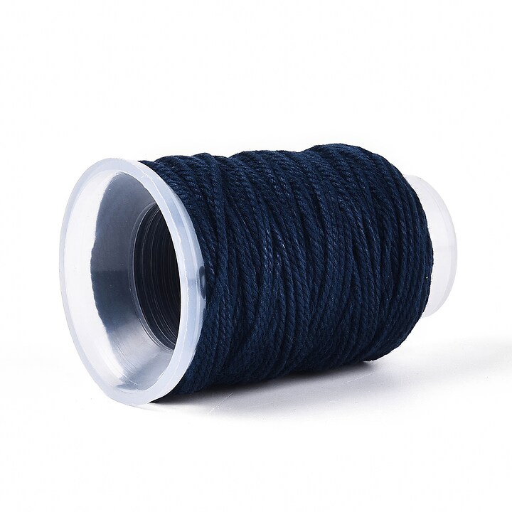 Rola ata Macrame din bumbac, grosime 1,5mm, rola de aprox. 22m - albastru inchis