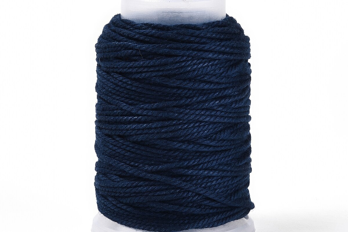 Rola ata Macrame din bumbac, grosime 1,5mm, rola de aprox. 22m - albastru inchis