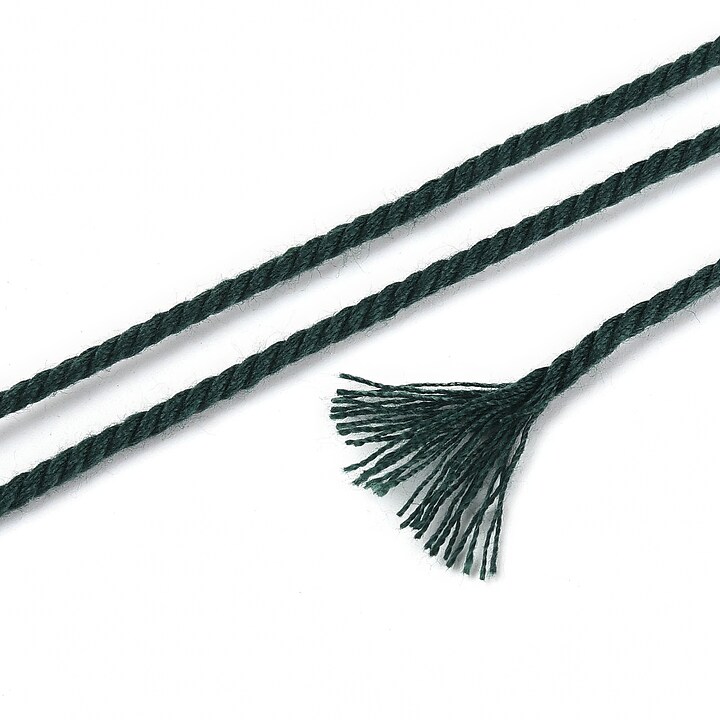 Rola ata Macrame din bumbac, grosime 1,5mm, rola de aprox. 22m - verde inchis
