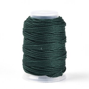 Rola ata Macrame din bumbac, grosime 1,5mm, rola de aprox. 22m - verde inchis