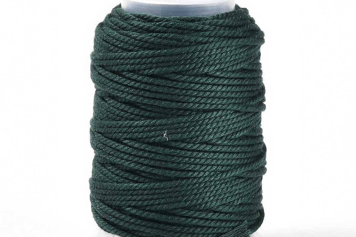 Rola ata Macrame din bumbac, grosime 1,5mm, rola de aprox. 22m - verde inchis