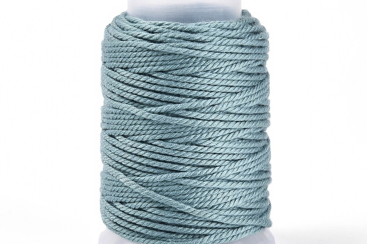 Rola ata Macrame din bumbac, grosime 1,5mm, rola de aprox. 22m - albastru deschis