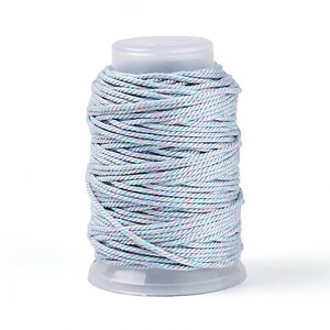 Rola ata Macrame din bumbac, grosime 1,5mm, rola de aprox. 22m - doua culori bleu lila