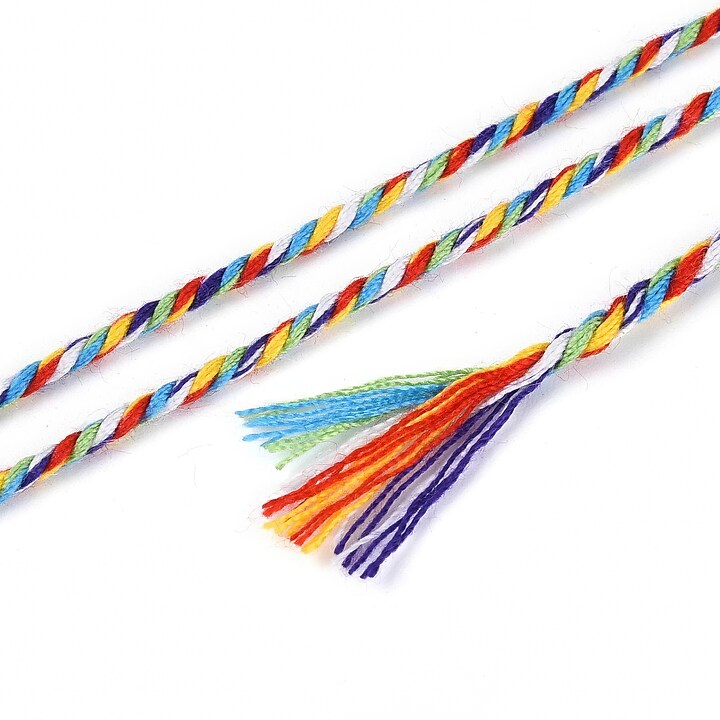 Rola ata Macrame din bumbac, grosime 1,5mm, rola de aprox. 22m - multicolor