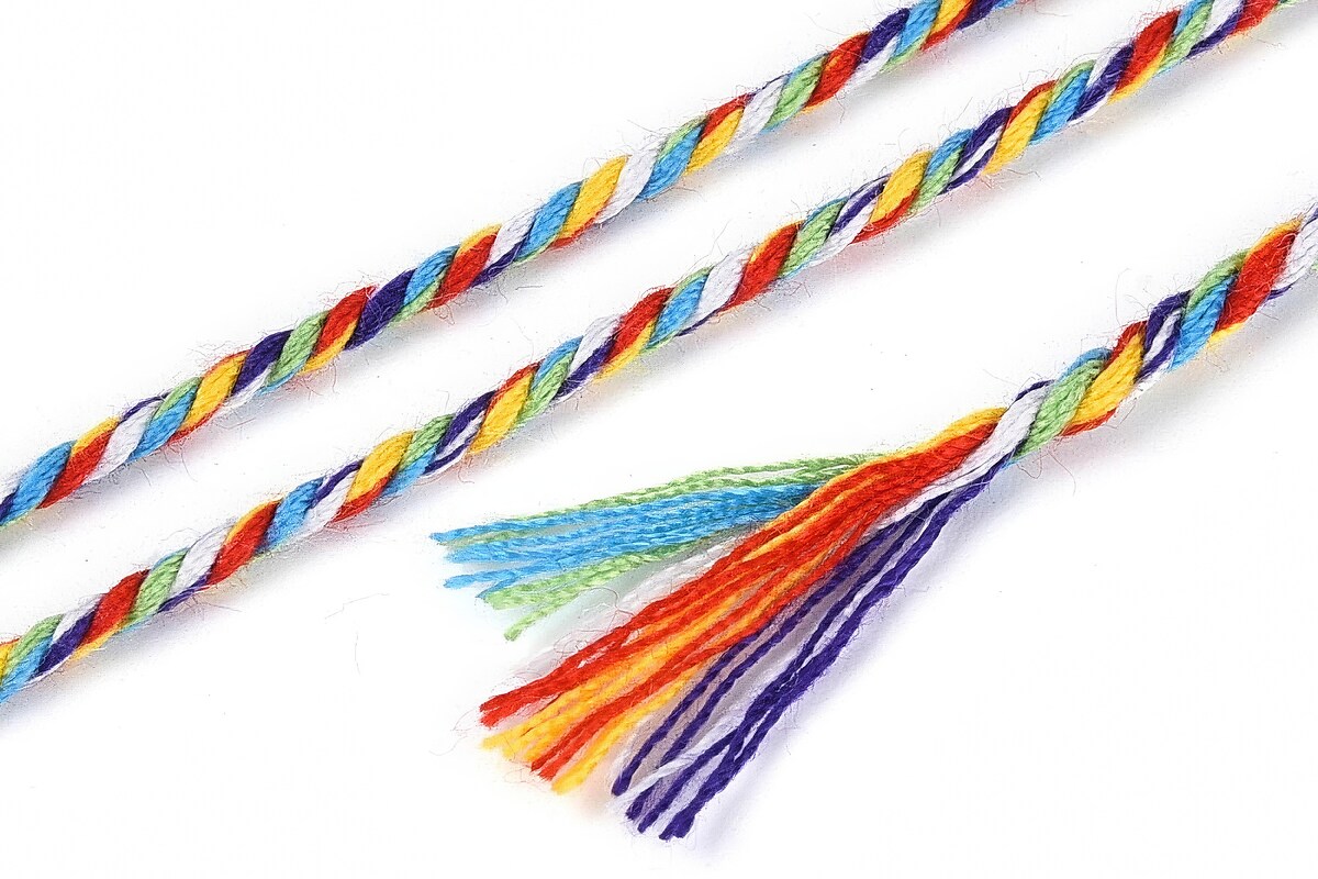 Rola ata Macrame din bumbac, grosime 1,5mm, rola de aprox. 22m - multicolor