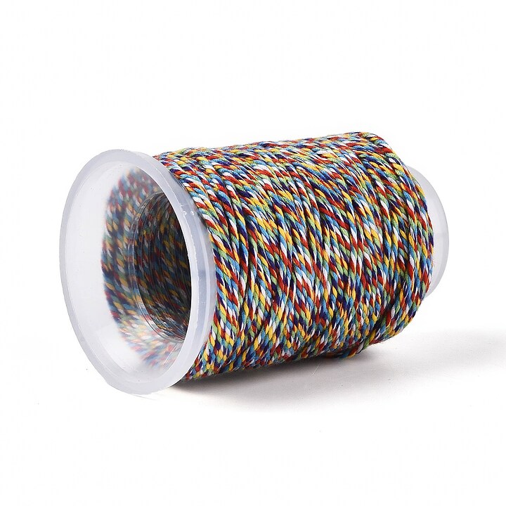 Rola ata Macrame din bumbac, grosime 1,5mm, rola de aprox. 22m - multicolor