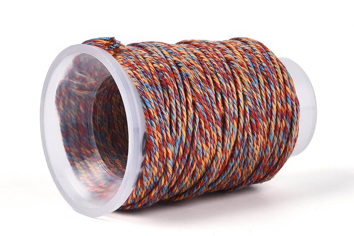 Rola ata Macrame din bumbac, grosime 1,5mm, rola de aprox. 22m - caramiziu