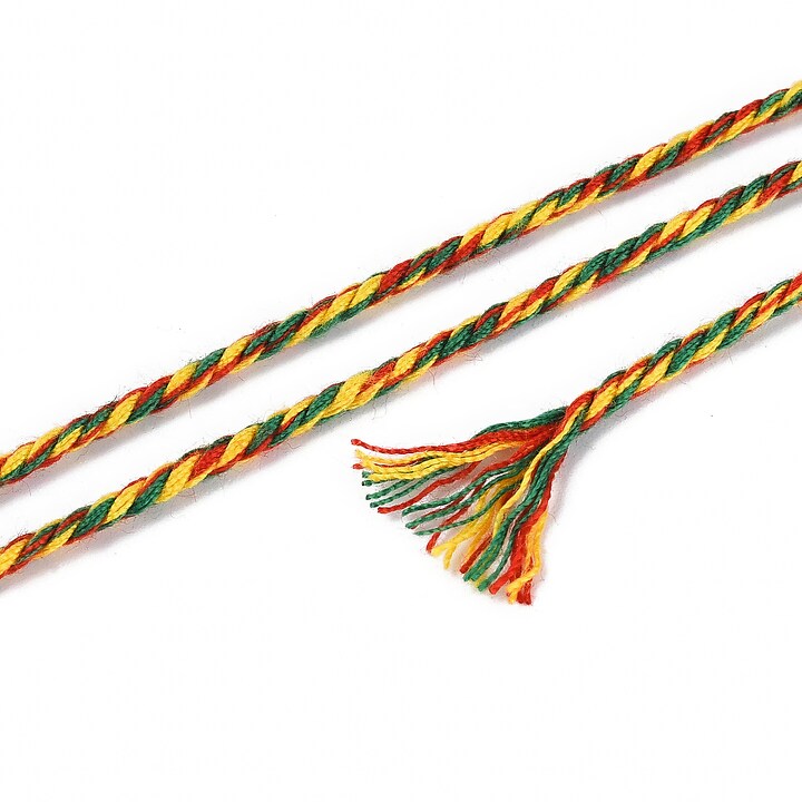 Rola ata Macrame din bumbac, grosime 1,5mm, rola de aprox. 22m - 3 culori