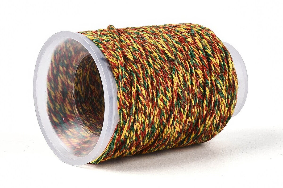 Rola ata Macrame din bumbac, grosime 1,5mm, rola de aprox. 22m - 3 culori