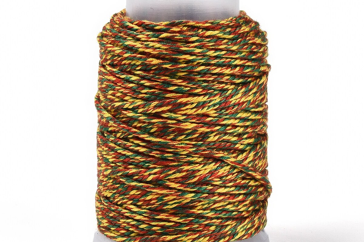 Rola ata Macrame din bumbac, grosime 1,5mm, rola de aprox. 22m - 3 culori