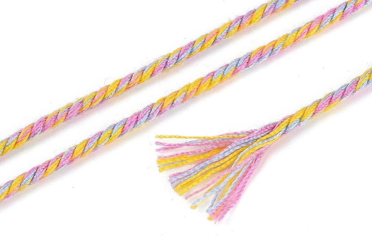 Rola ata Macrame din bumbac, grosime 1,5mm, rola de aprox. 22m - pastel