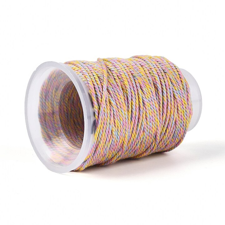 Rola ata Macrame din bumbac, grosime 1,5mm, rola de aprox. 22m - pastel