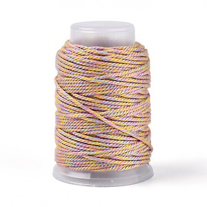 Rola ata Macrame din bumbac, grosime 1,5mm, rola de aprox. 22m - pastel