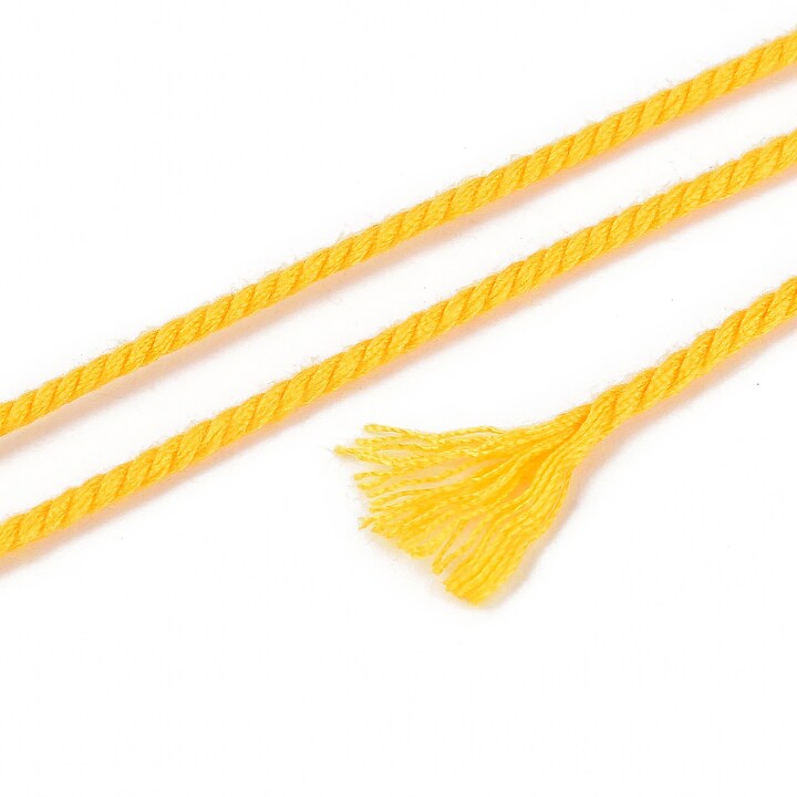 Rola ata Macrame din bumbac, grosime 1,5mm, rola de aprox. 22m - galben