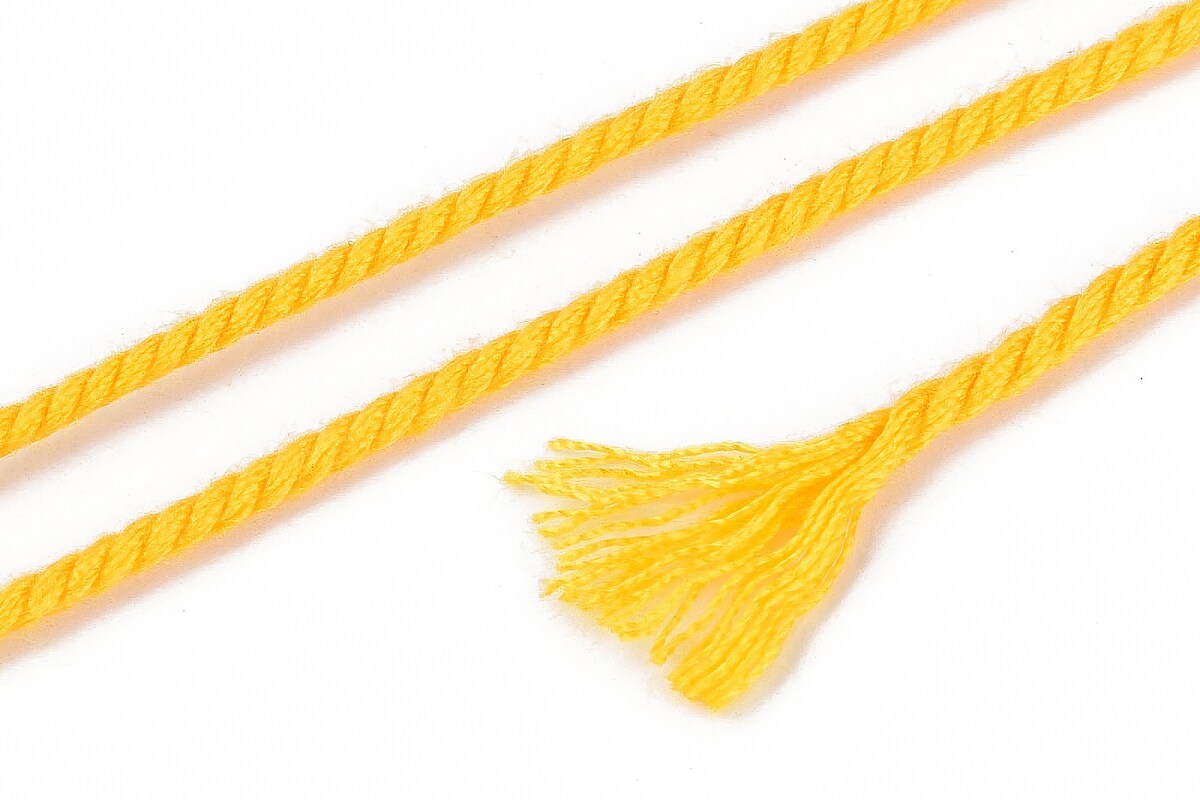 Rola ata Macrame din bumbac, grosime 1,5mm, rola de aprox. 22m - galben