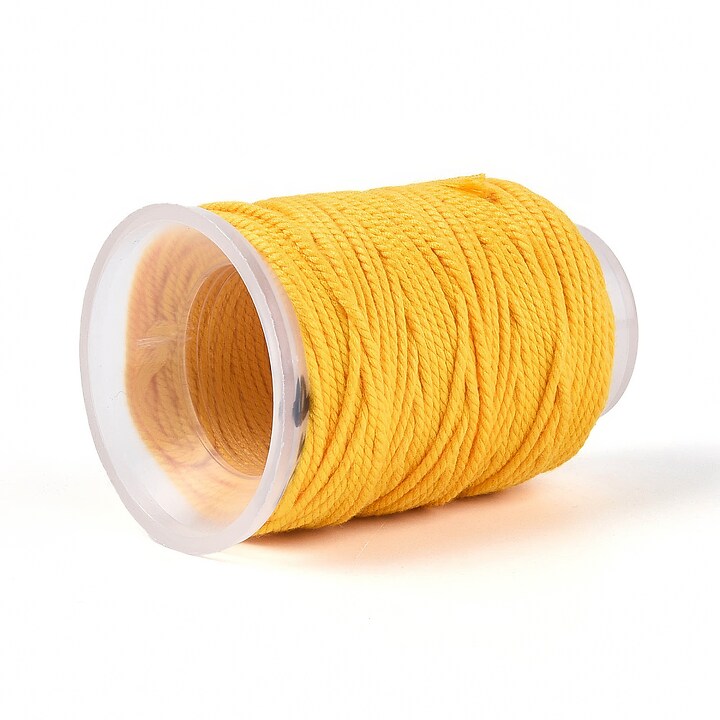 Rola ata Macrame din bumbac, grosime 1,5mm, rola de aprox. 22m - galben