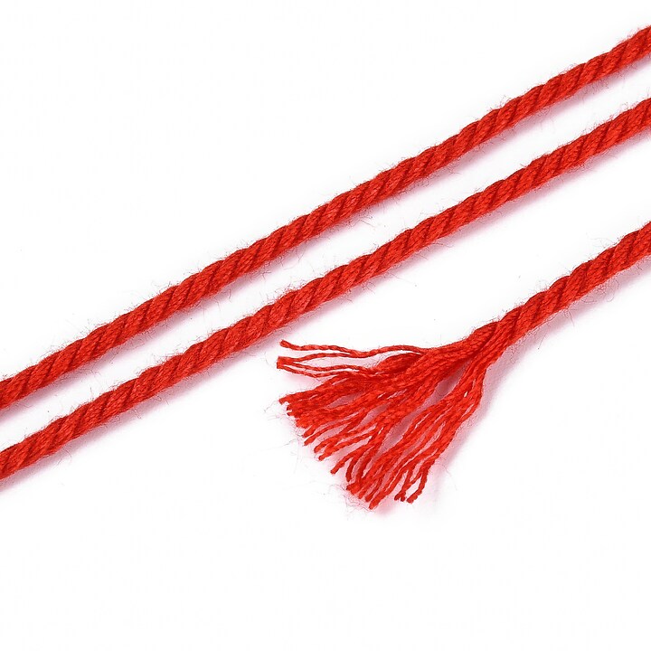 Rola ata Macrame din bumbac, grosime 1,5mm, rola de aprox. 22m - rosu