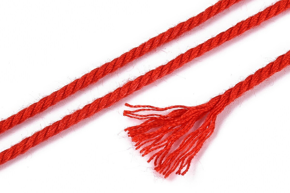 Rola ata Macrame din bumbac, grosime 1,5mm, rola de aprox. 22m - rosu