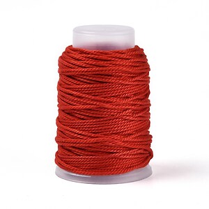 Rola ata Macrame din bumbac, grosime 1,5mm, rola de aprox. 22m - rosu