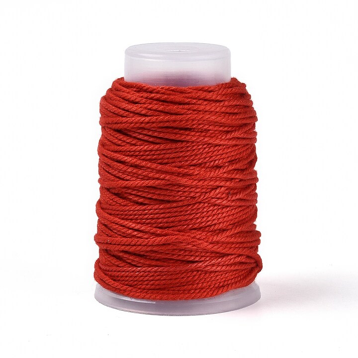 Rola ata Macrame din bumbac, grosime 1,5mm, rola de aprox. 22m - rosu