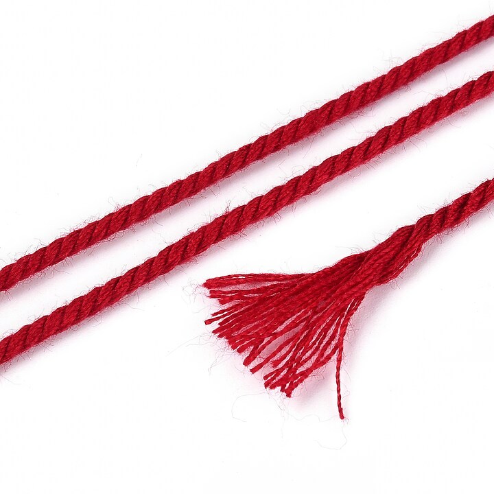 Rola ata Macrame din bumbac, grosime 1,5mm, rola de aprox. 22m - rosu inchis
