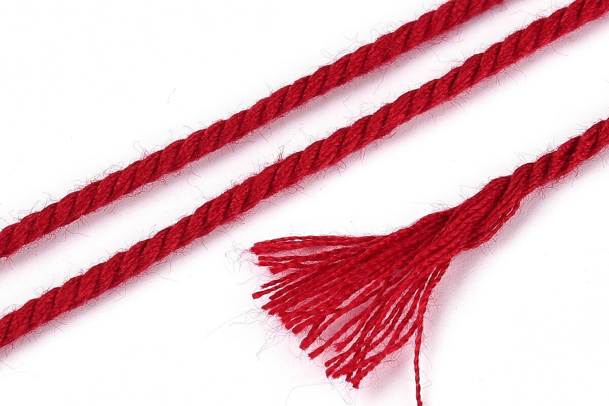 Rola ata Macrame din bumbac, grosime 1,5mm, rola de aprox. 22m - rosu inchis