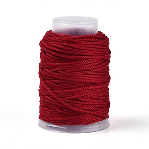Rola ata Macrame din bumbac, grosime 1,5mm, rola de aprox. 22m - rosu inchis