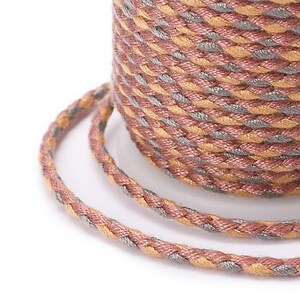 Rola ata Macrame din bumbac cu 4 fire, grosime 1,5mm, rola de aprox. 4m - maro gri