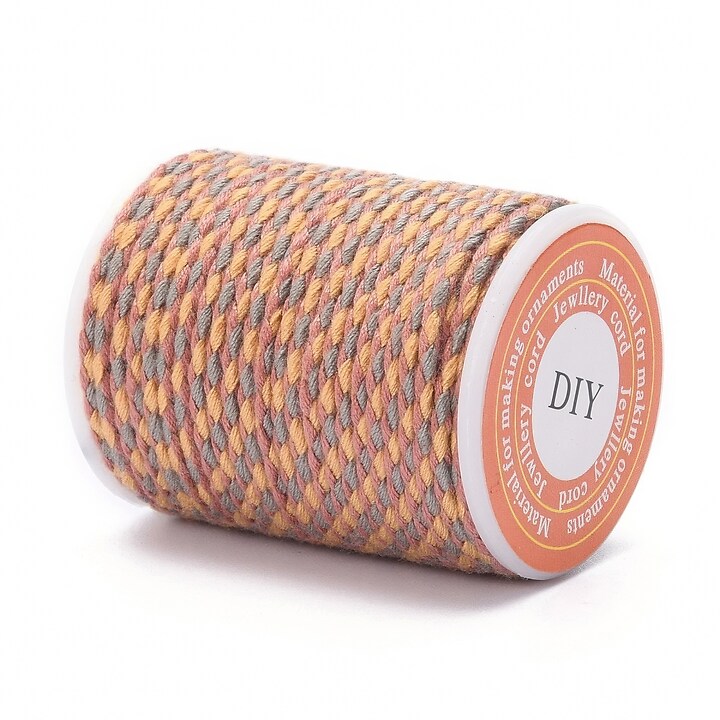 Rola ata Macrame din bumbac cu 4 fire, grosime 1,5mm, rola de aprox. 4m - maro gri