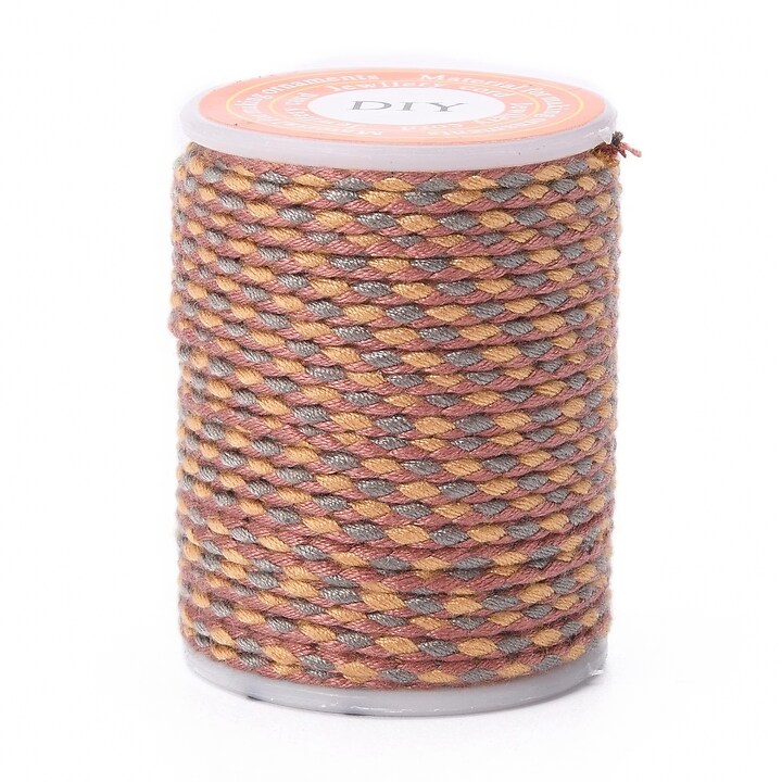 Rola ata Macrame din bumbac cu 4 fire, grosime 1,5mm, rola de aprox. 4m - maro gri