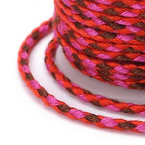 Rola ata Macrame din bumbac cu 4 fire, grosime 1,5mm, rola de aprox. 4m - rosu maro