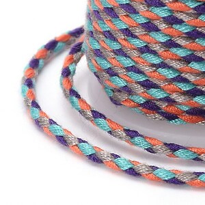 Rola ata Macrame din bumbac cu 4 fire, grosime 1,5mm, rola de aprox. 4m - multicolor