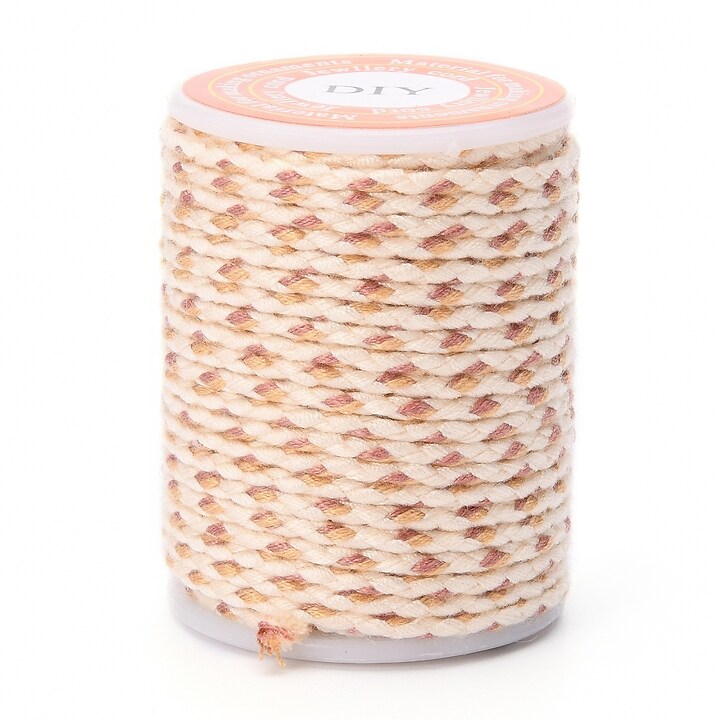 Rola ata Macrame din bumbac cu 4 fire, grosime 1,5mm, rola de aprox. 4m - crem