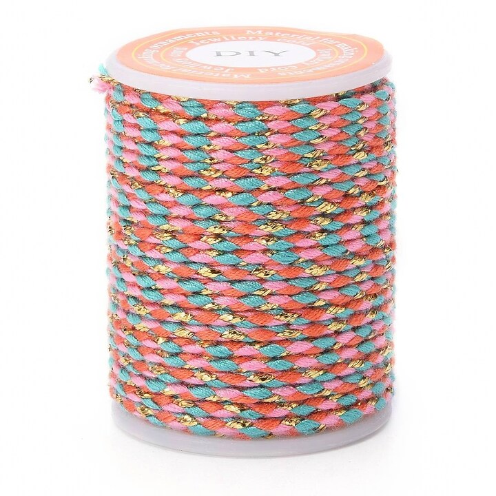Rola ata Macrame din bumbac cu 4 fire, grosime 1,5mm, rola de aprox. 4m - pastel auriu