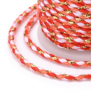 Rola ata Macrame din bumbac cu 4 fire, grosime 1,5mm, rola de aprox. 4m - corai auriu