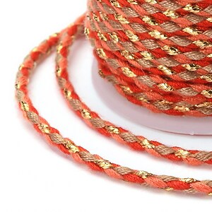 Rola ata Macrame din bumbac cu 4 fire, grosime 1,5mm, rola de aprox. 4m - portocaliu auriu