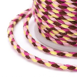 Rola ata Macrame din bumbac cu 4 fire, grosime 1,5mm, rola de aprox. 4m - roz maro