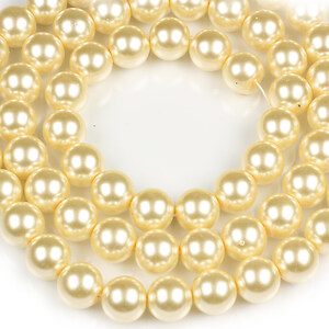 Sirag perle de sticla lucioase, sfere 12mm - ivory