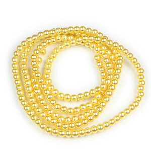 Sirag perle de sticla lucioase, sfere 4mm - galben (aprox. 210 buc.)