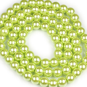 Sirag perle de sticla lucioase, sfere 10mm - verde lime