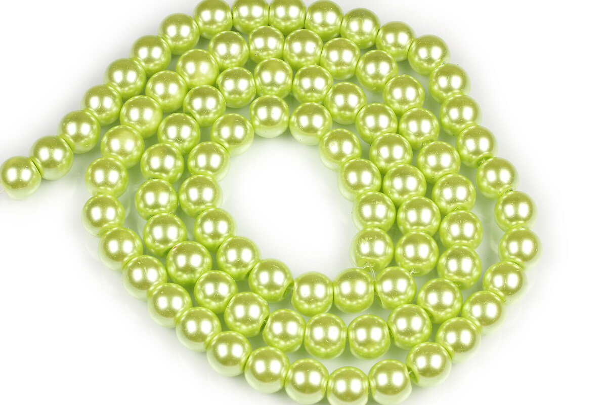Sirag perle de sticla lucioase, sfere 10mm - verde lime