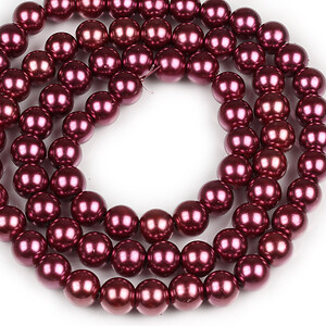 Sirag perle de sticla lucioase, sfere 10mm - grena